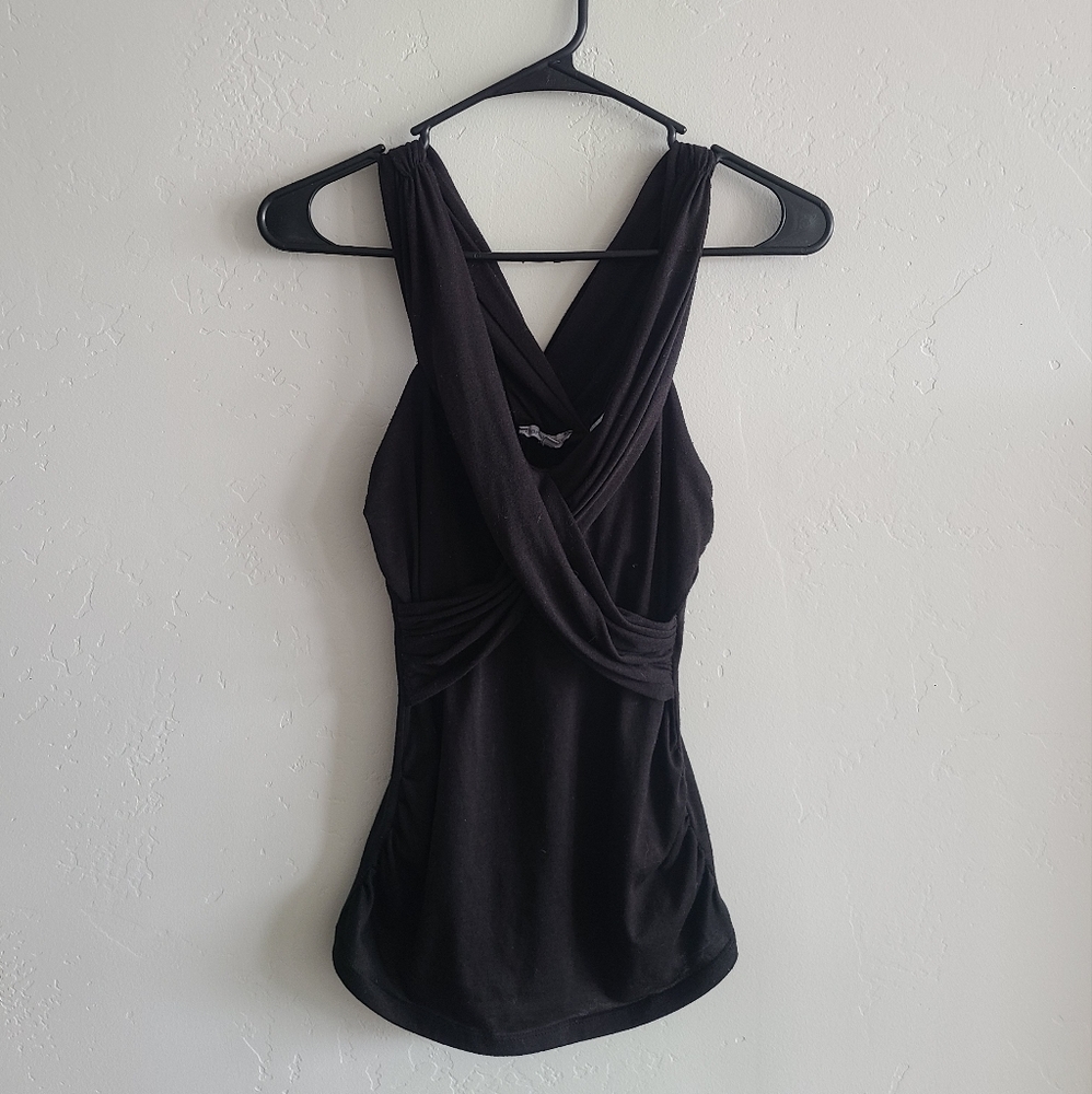 Charlotte Russe criss cross tank top - black